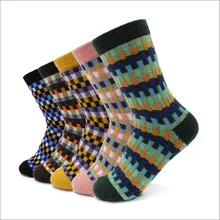 5 пар зимних тепловых женских носков кашемировые толстые хлопковые теплые женские носки девушки красочные носки в клетку шерсть рождественские носки подарок