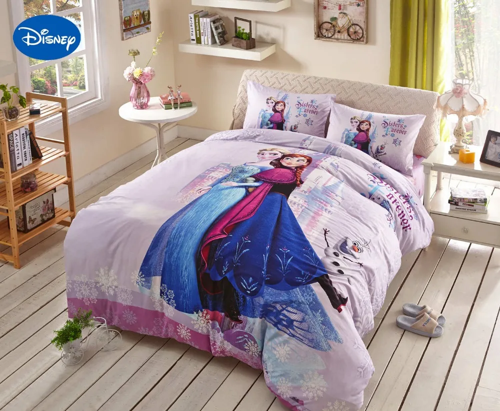 Pink Disney Frozen Elsa Anna Character 3d Printed Bedding Set For