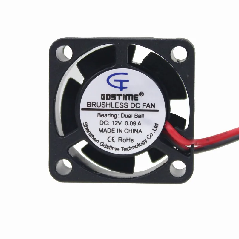 

2 pcs Gdstime DC 12V 25mm x 10mm 2510B Ball Bearing Portable Micro Cooler Fan 25x25x10mm