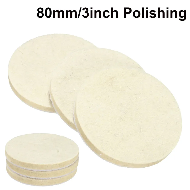 

3pcs/Set 75mm White Wool Polishing Pads For Variety Of Plane Polishing For Metal And Nonmetal Durable Quality