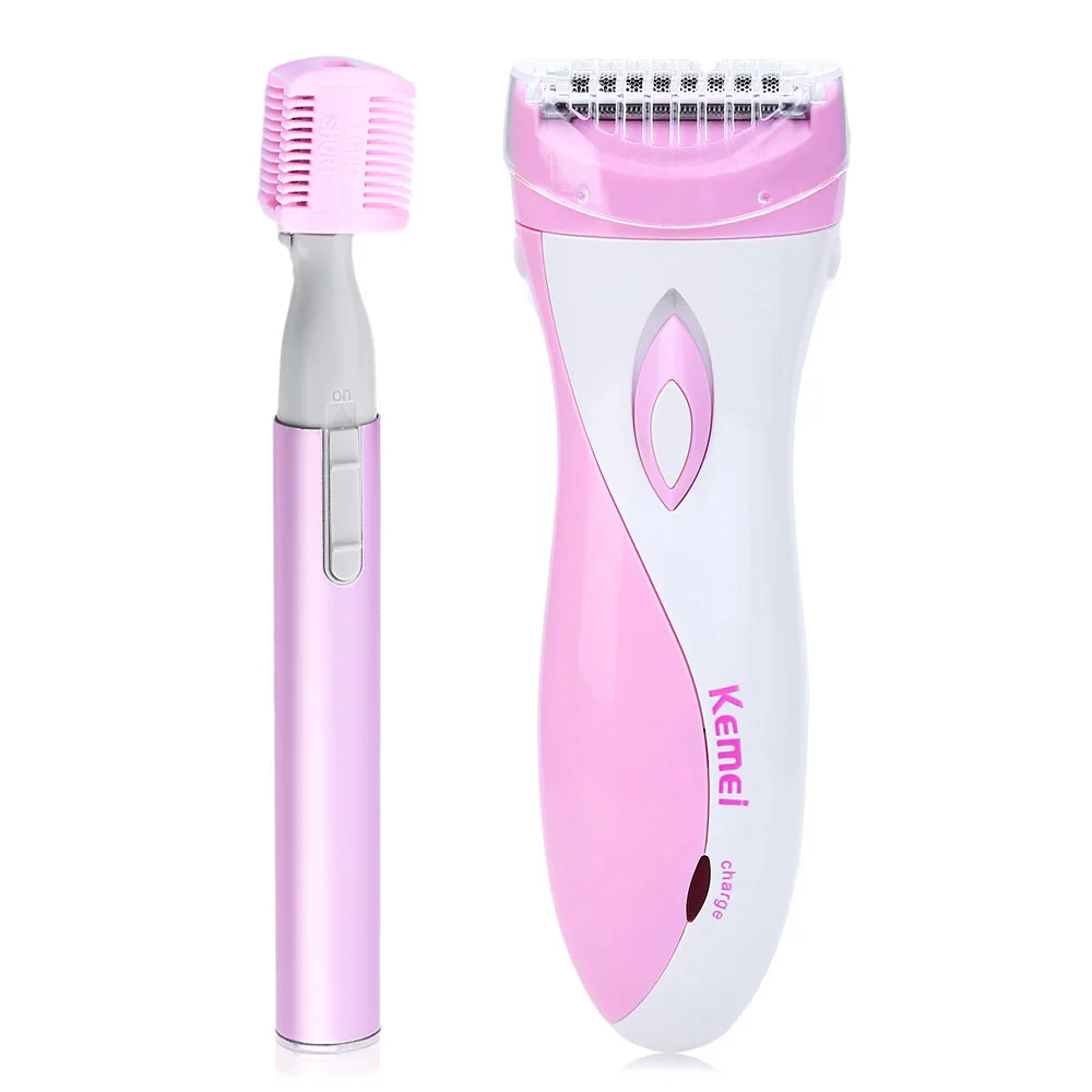 

Kemei women epilator rechargeable hair removal waterproof depilator female shaver depilatory machine +mini eyebrow trimmer