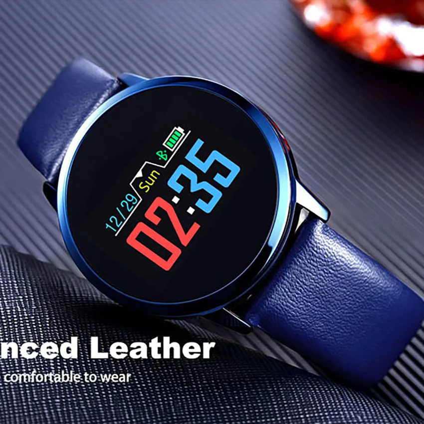 Модные Q8 OLED Bluetooth Смарт часы из нержавеющей стали водонепроницаемые носимые устройства Smartwatch наручные часы для мужчин женщин фитнес-трекер