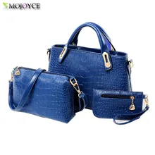 Bolsos de Marcas famosas 2017 de Lujo Elegante Mujer Compuestas bolsos de Cuero de LA PU Bolso Grande 3 Unids/set Mujeres Messenger Bag