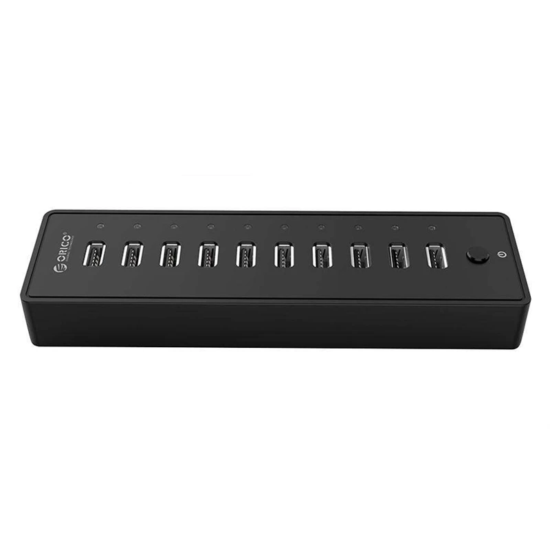 Разветвитель Maikou с 10 портами USB 2 0 12 В 5 А 30 Вт блок питания для ноутбуков ПК