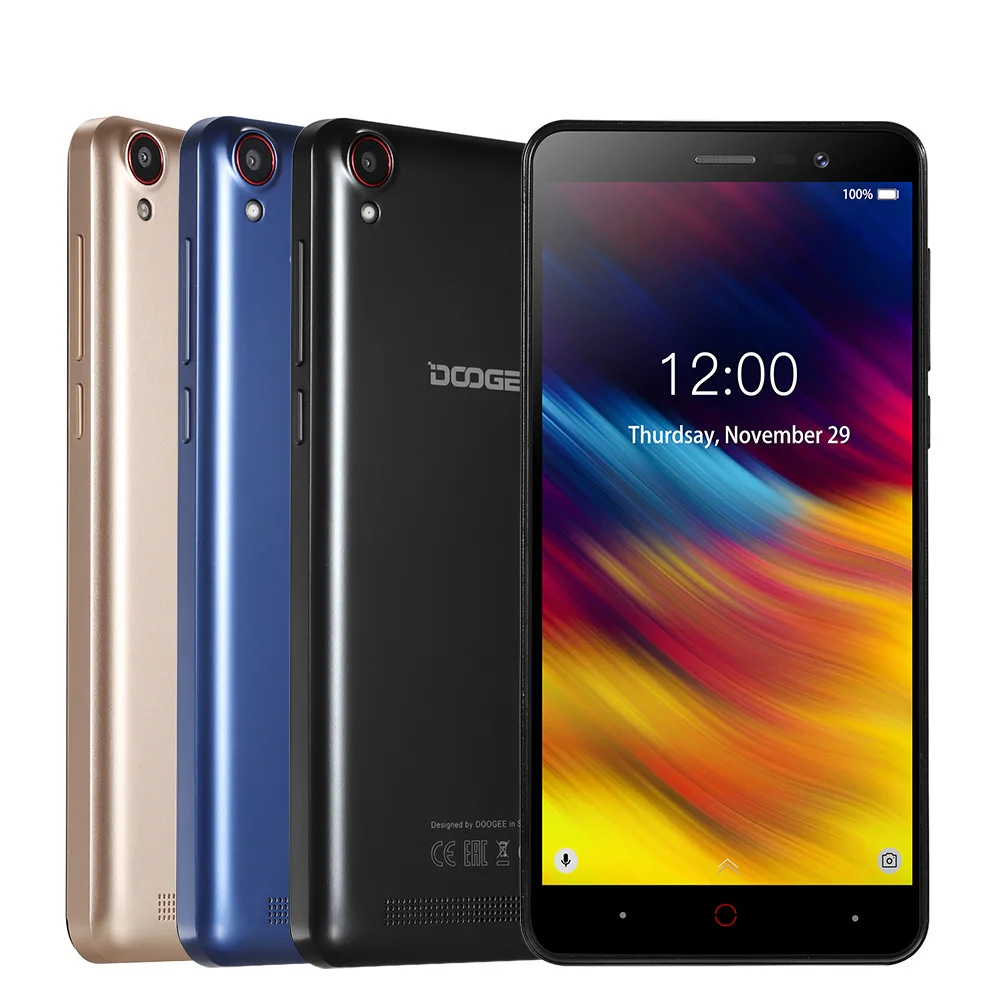 

DOOGEE X100 Cellphone 5.0 Inch IPS 1+8GB Android 8.1 Dual SIM Mobile Phones MT6580A Quad Core 5.0MP 4000mAH WCDMA GSM SmartPhone