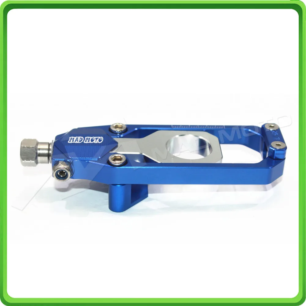 Motorcycle Chain Tensioner Adjuster fit for KAWASAKI Ninja ZX6R ZX-6R 2005 2006 2007 2008 2009 2010 2011 2012 Blue & Silver (8)