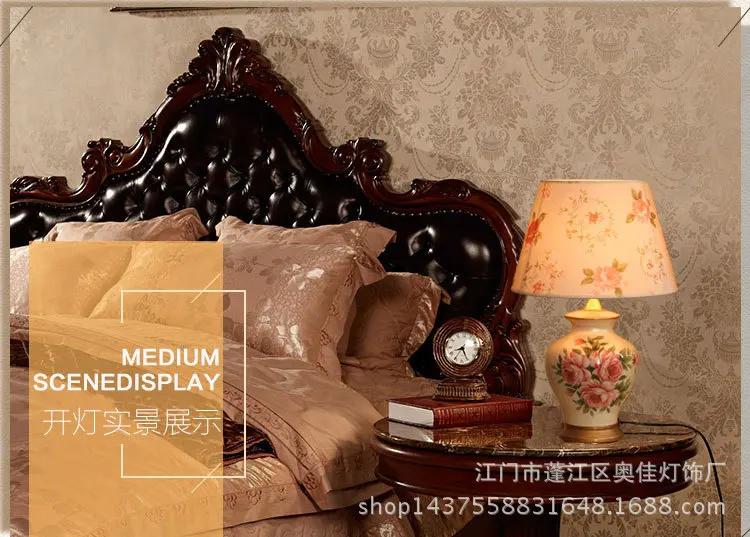 Simple Modern Orchid Paiting Ceramic Table Lamp Indoor Lighting Wedding Gift Direct Home Entertainment Lighting