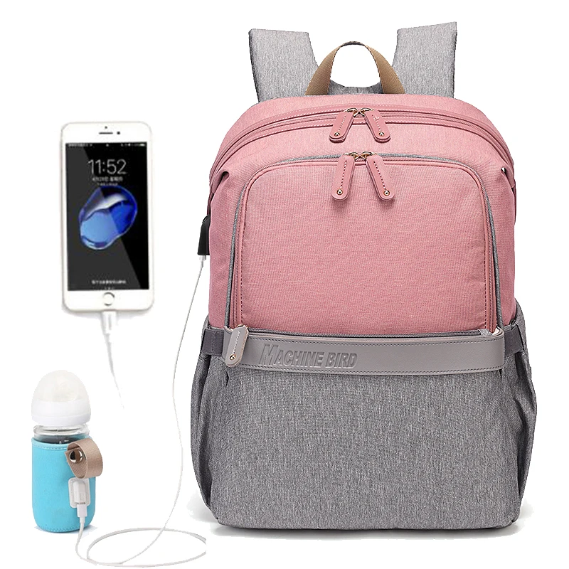 New Mummy Diaper Bag Usb Large Capacity Maternity Backpack Waterproof Travel Baby Stroller Bag For Mom Multifunctional Nappy Bag (1)