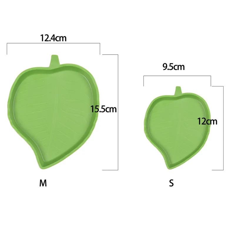 Leaf Shaped Food Water Bowls for Reptiles Tortoise Snakes Spiders Lizards Water Drinking Foods Feeder Small Pet Feeding Supplies 9