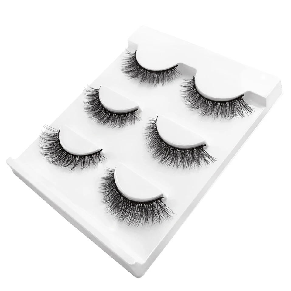 New 3 pairs natural false eyelashes fake lashes long makeup 3d mink lashes extension eyelash mink eyelashes for beauty #X01 (5)