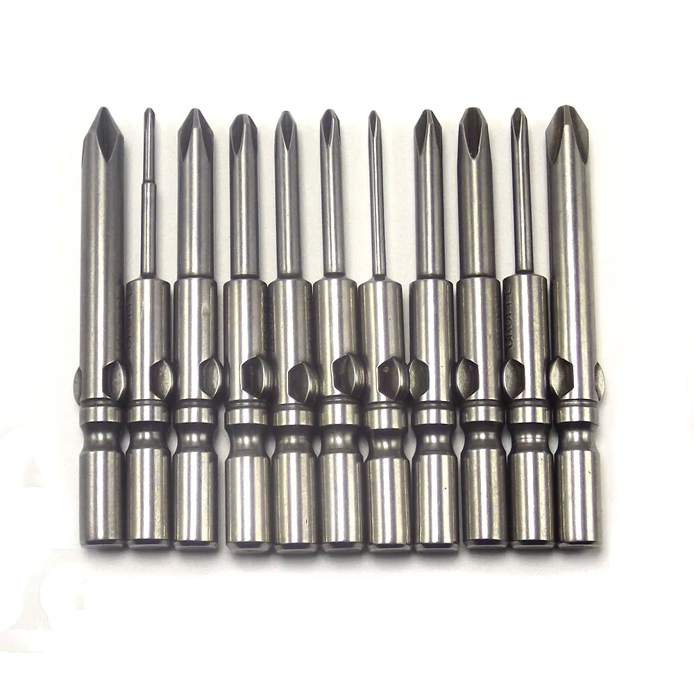 11pcs Cross Phillips Antislip Long Bits Impact Screwdriver