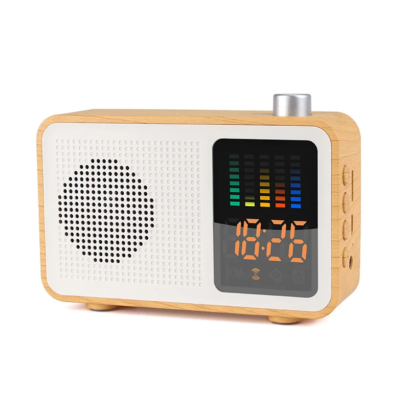 Высокое качество Creatives 3 в 1 будильник с подзарядкой bluetooth динамик FM радио Поддержка AUX TF карта Настольный будильник цифровые часы - Цвет: Maple