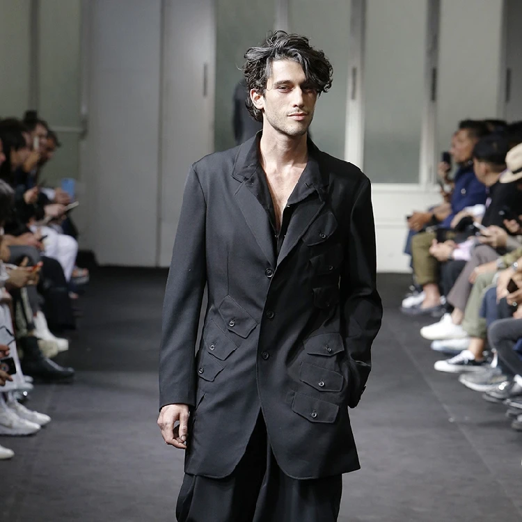 XS-5XL 2019 мужские новые модные стилист волос walk-шоу с несколькими карманами костюм