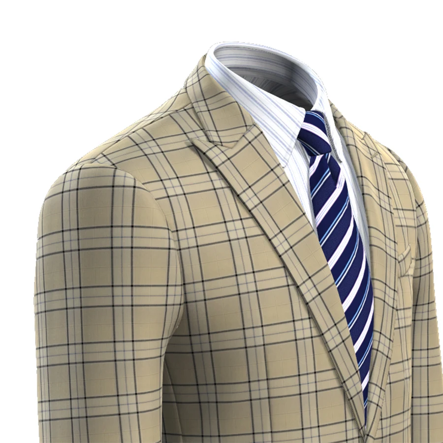 Fashion Designer Custom Made Mens Suit Light Brown Plaid Suit Tailor Made Mens Suit Beige Plaid Suits Bespoke Suit Slim Casual