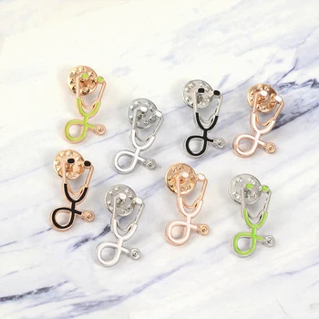 

8Colors Medical Stethoscope Enamel Brooch Pin Medical Jewelry MD Doctor Nurse Medicine Brooch Graduation Gift for Students