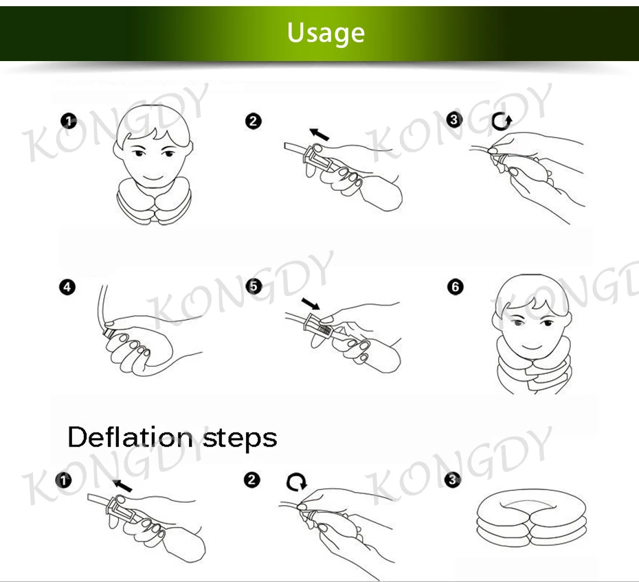 KONGDY вручную Надувное Шейное тяговое устройство трёхуровневое устройство для растяжения шеи шейный спондилез воротник для ухода за шеей