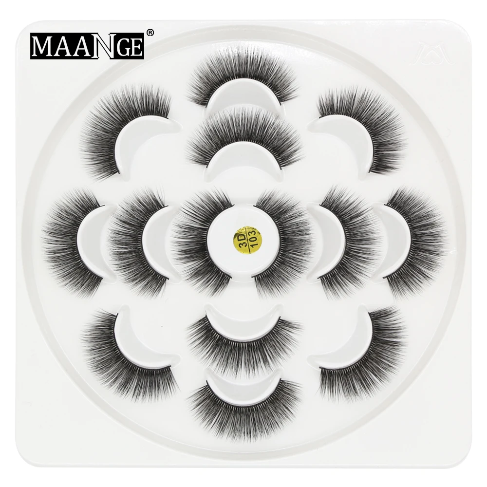 

MAANGE 7 pairs natural false eyelashes fake lashes long makeup 3d mink lashes eyelash extension mink eyelashes Tweezers Nipper