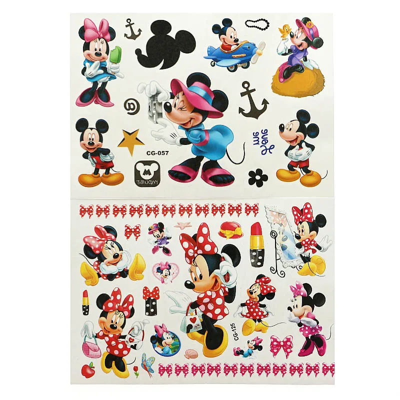 SHNAPIGN لطيف ميكي ميني الطفل المؤقتة الوشم الجسم الفن فلاش لصاقات وشم 17*10 سنتيمتر للماء الحناء الوشم التصميم ملصقا