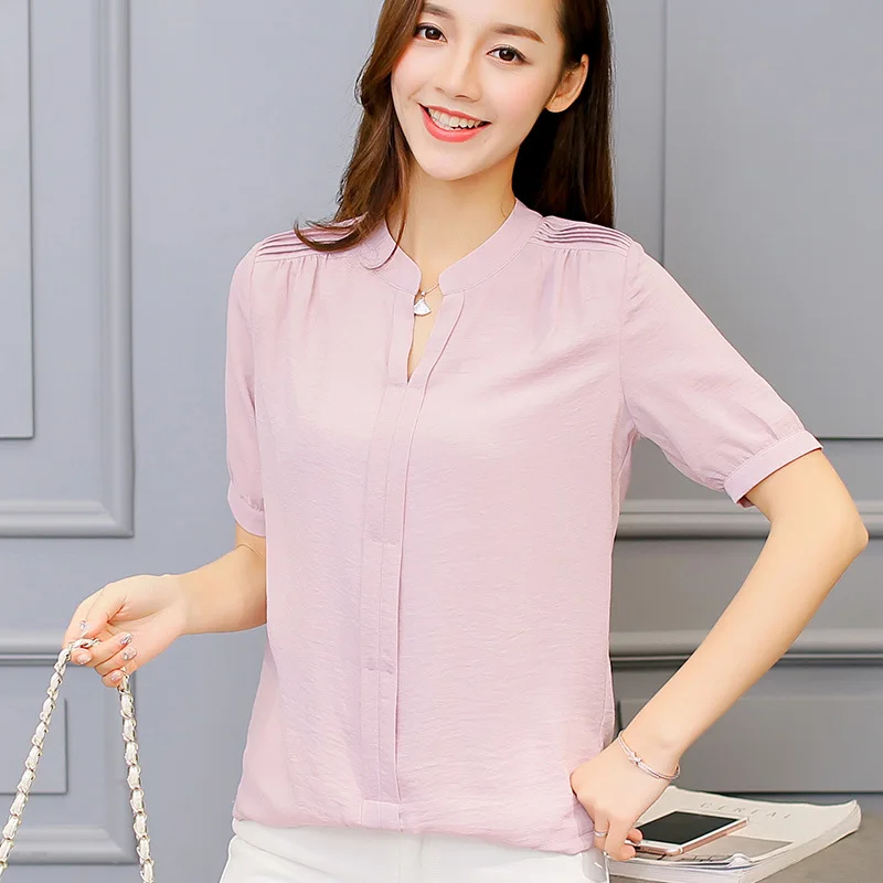 

Women Tops Sale Plus Size 2018 New Spring Summer Ladies Casual O-neck Sleeve Slim Shirt Ol Tops Women Pure Female Shirts Blouse