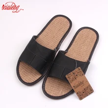 Neue 2016 Berühmte Marke Casual Männer Sandalen Sommer Leder Leinen Hausschuhe Sommer Schuhe Flip-Flops Schnelles Verschiffen
