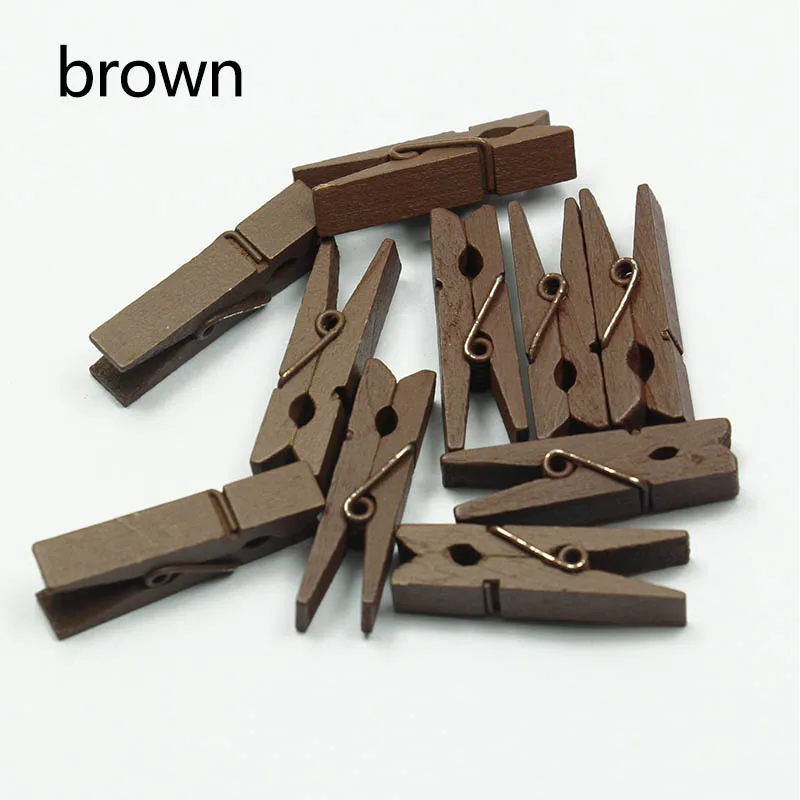 IPOTCH 50pieces Floral Patterned Home Used Wooden Clip Photo Paper Clothespin Craft Clips Party Decoration