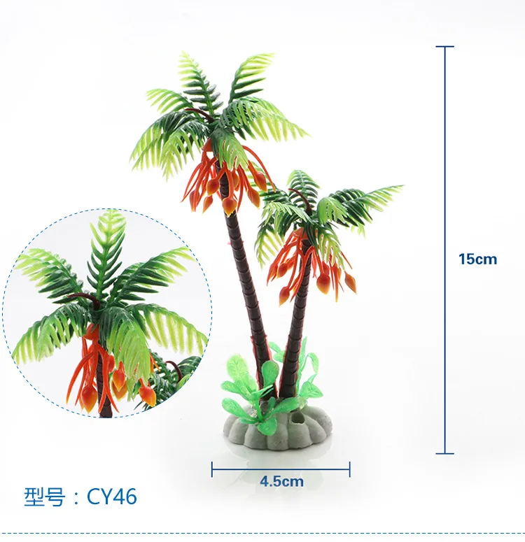 10 шт./лот* аквариум украшения озеленение бонсай песок украшение стола кокосовой пальмой моделирование вода трава