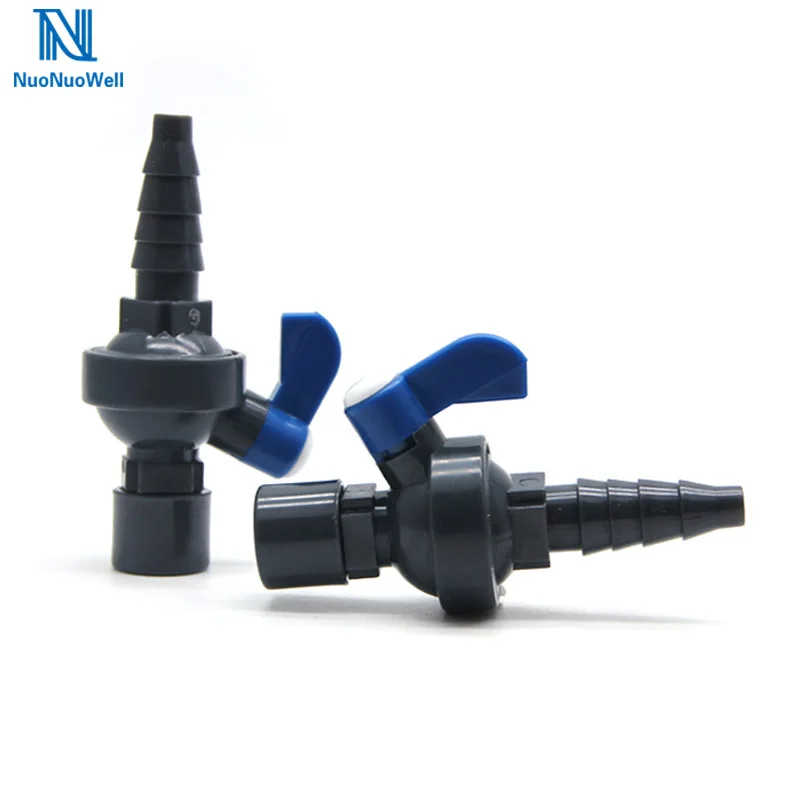 Nuonuowell 1/4" PVC Sample Port Valve W/Barb And Chemical Resistant