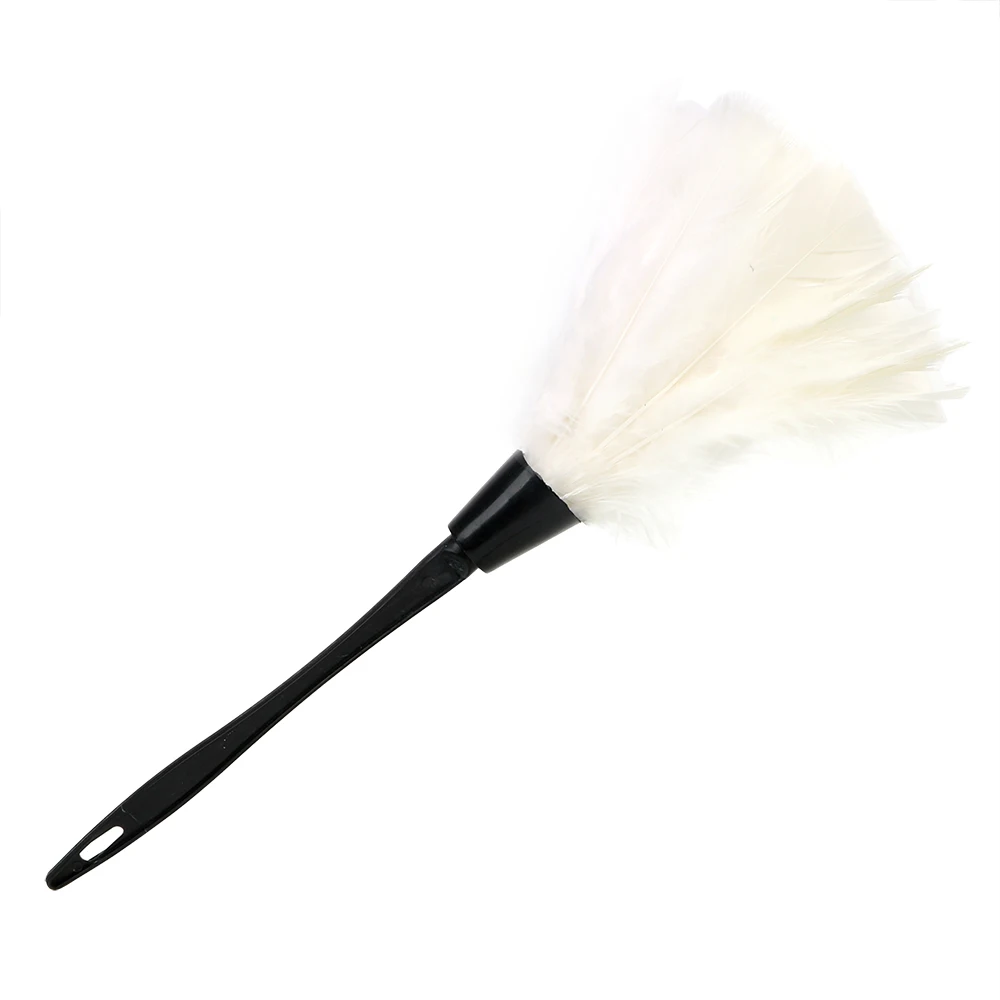 Cepillo de polvo de mango largo plumero de pluma suave para muebles herramientas de limpieza del hogar del coche
