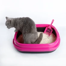 1 шт. котёнка бассейна полузакрытый кошачий Туалет Размер подстилка котелок кошачья миска Excrement Pot Kitty чистящие принадлежности
