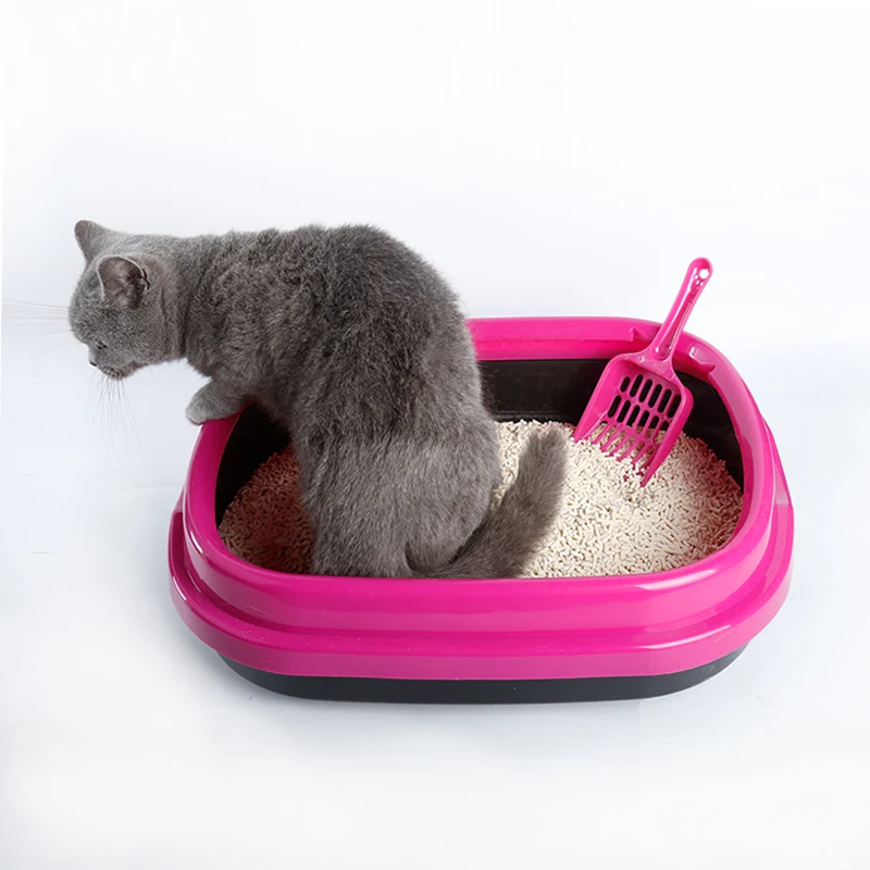 1PCS Kitten Basin Semi Enclosed Cat Toilet Size Litter Pot Feces Cat