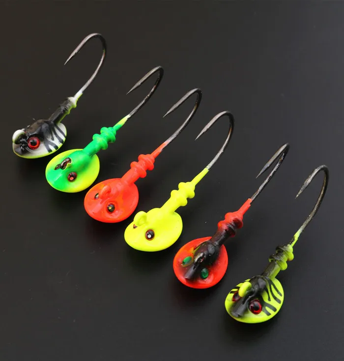 Free shipping High quality lead jig head fishing hook soft lure worm