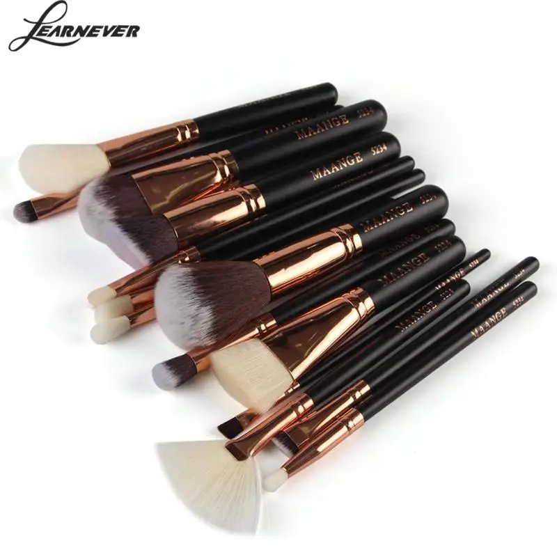

8Pcs/15pcs Professional Highlighter Eyebrow Foundation Makeup Brushes Set Rose Gold Tube Beauty Tool Cosmetics Makeup Brush