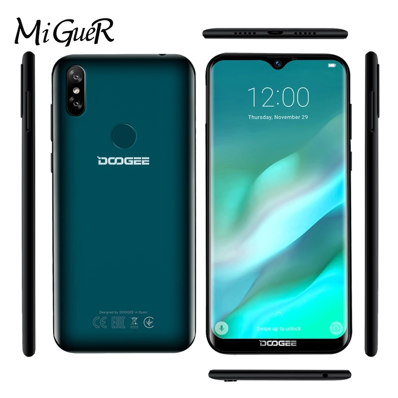 DOOGEE Y8 6 1 дюйма FHD 19:9 экран дисплей Android 9 0 MTK6739 четырехъядерный 3 ГБ + 16 Гб 8.0MP 3400 мАч