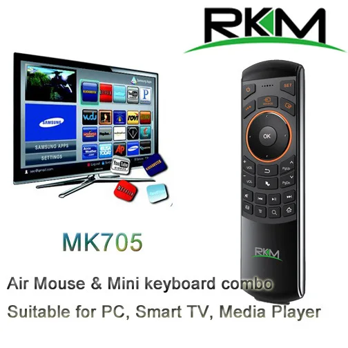 

RKM MK705 2.4GHz 3 in 1 Wireless Air Mouse Keyboard IR Remote Rechargeable Battery for Smart TV HTPC