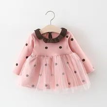 BibiCola/; платье для новорожденных девочек; сезон весна-осень; модное свадебное платье для маленьких девочек; праздничная одежда для младенцев