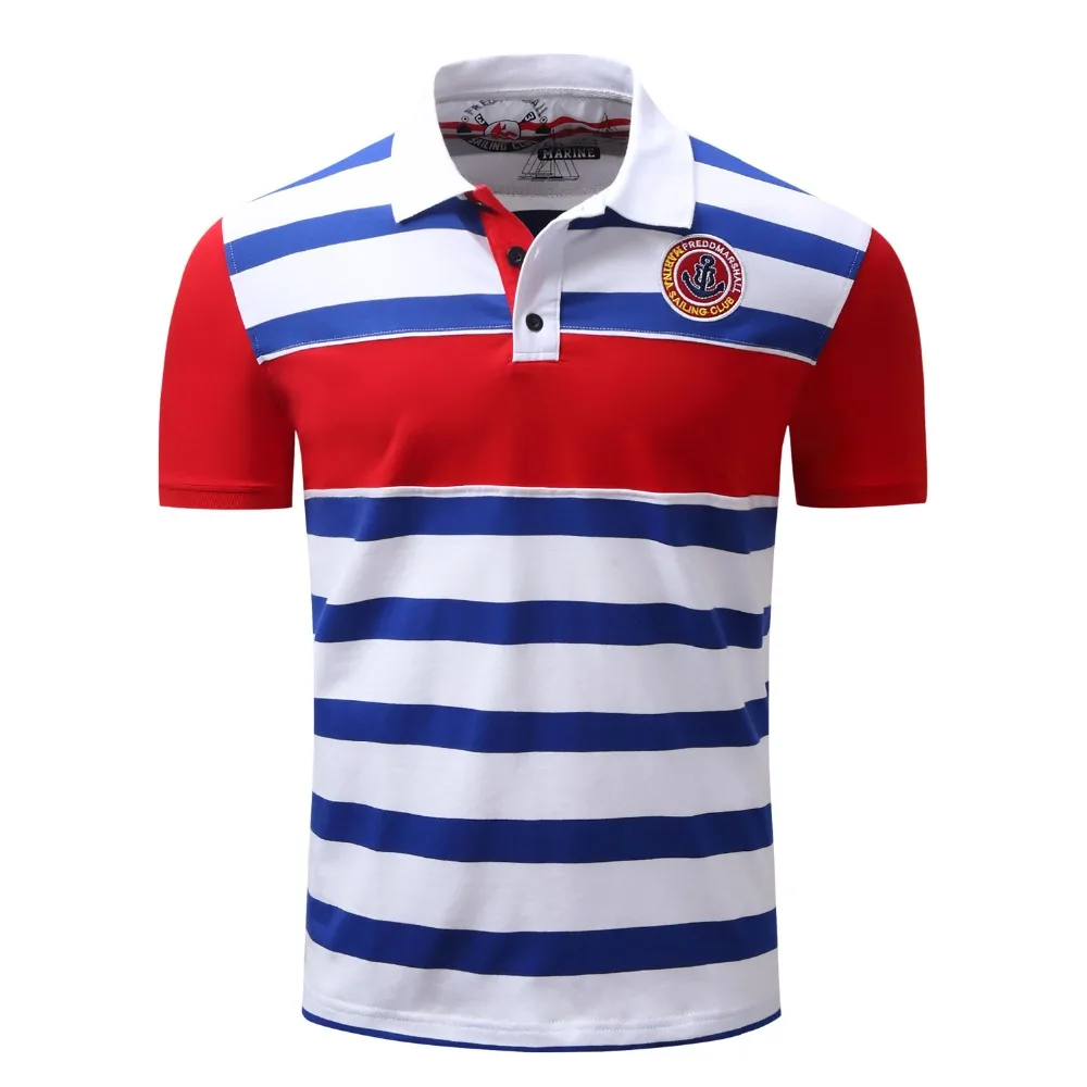 Men Polo Shirt Mens 100% Cotton Striped Casual Shirts Leisure Short Sleeve Tops 100% Cotton Plus Size High Quality Fashion 2018 (9)