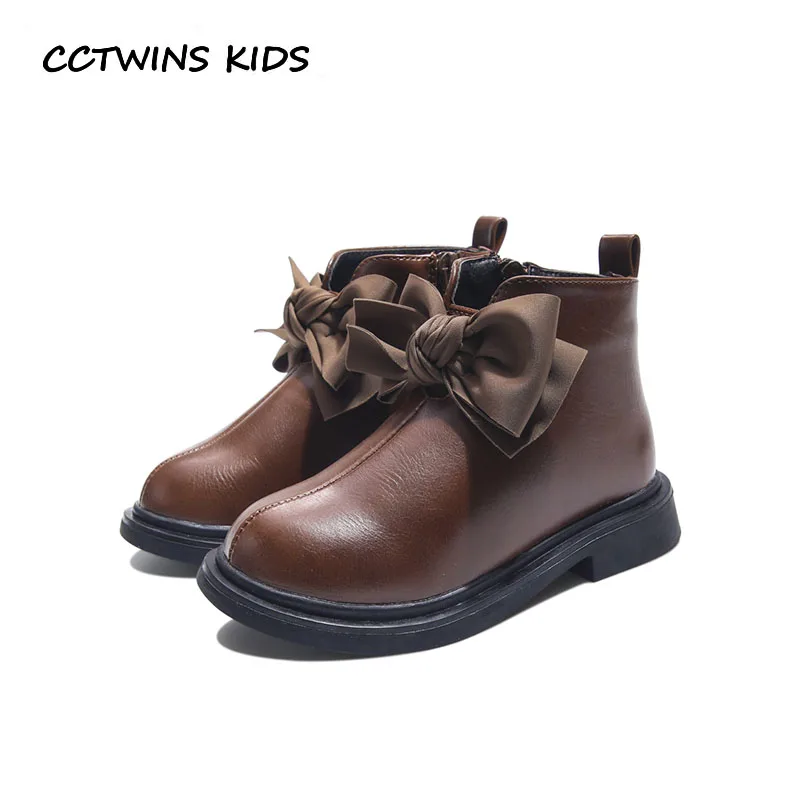 

CCTWINS KIDS 2018 Winter Baby Fashion Ankle Boot Children Butterfly Warm Shoe Girl Brand Pu Leather Boot Black CF1640