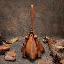 Женские сумки из коровьей кожи на ремешке в стиле ретро ручной работы из натуральной кожи чехол-клатч для сотового телефона треугольные переносные сумочки