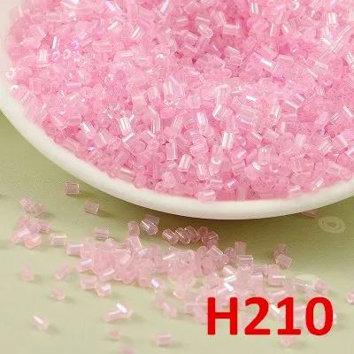 H210 Pink 1200 шт./лот 2 мм Блестящий Стекло бисер прозрачный DIY 11/0 Стекло Стеклярус Seedbeads для Craft Jewelry аксессуары для одежды - Цвет: H210 Pink