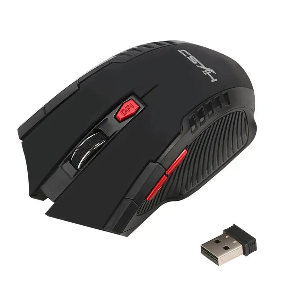 Мышь 2400 dpi 6 кнопок 2,4 ГГц мини беспроводная оптическая игровая мышь для ПК ноутбука черный#5