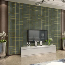 3D роскошный современный геометрический фон обои 3D минималистичный гостиная ТВ диван обои темно-зеленый серый
