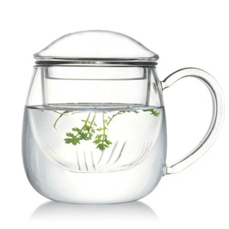Heat resistant Glass Chubby Cup Tea Cup Personal Tea Set With Infuser