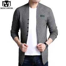 MIACAWOR, мужской свитер, Осенний повседневный мужской кардиган, классический вязаный свитер, высокое качество, мужская одежда Y060