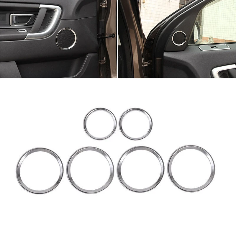 

ABS Ring Trim 6pcs/set Decor Rings Side Speaker Grille Cover Silver Brand new High quality