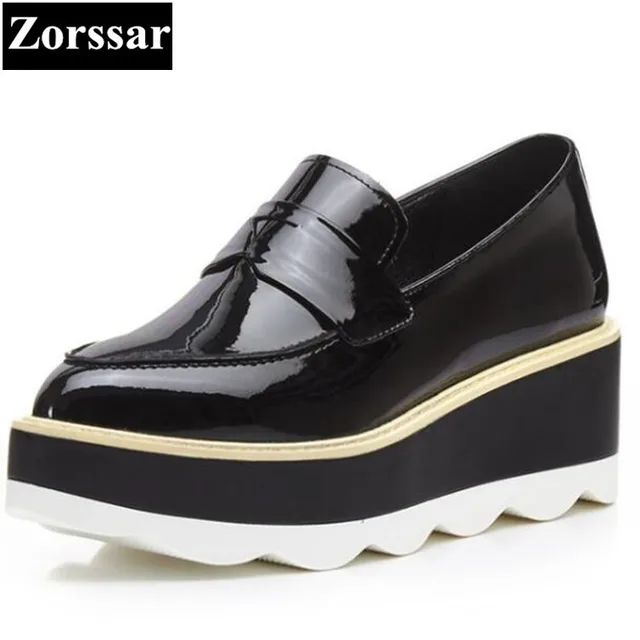 Genuine Pelle Platform flat pointed toe Oxford scarpe Donna Creeper Genuine Pelle Platform flat pointed toe Oxford scarpe Donna Creeper