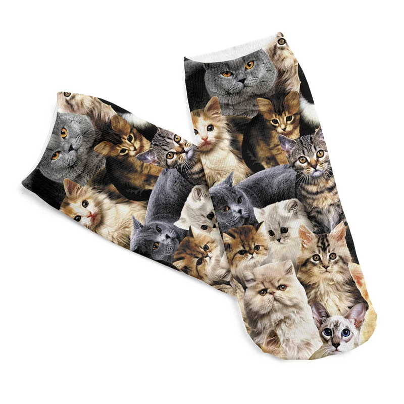 1 пара милые хлопковые носки с принтом щенков и кошек для детей Meias Calcetines Bebe