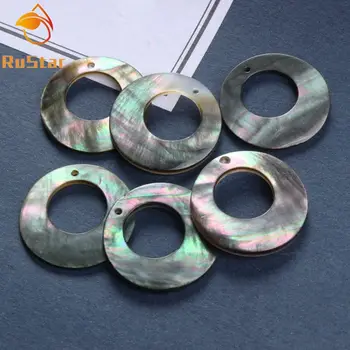 

100pcs/lot 25mm Natural Black Round Slice Mother of Pearl shell for DIY Jewelry Round Slice MOP Pearl shell For Earrings