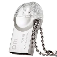 DM envío libre PD002 USB2.0 OTG USB 32G con doble conector utilizado para el teléfono inteligente y el ordenador 100% de metal a prueba de material