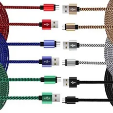200 шт., длина 1 метр, металлический сплав текстильный Micro USB кабель с нейлоновой оплеткой привести Зарядное устройство Шнур наборы аксессуаров для телефонов для samsung s6 s7 для htc