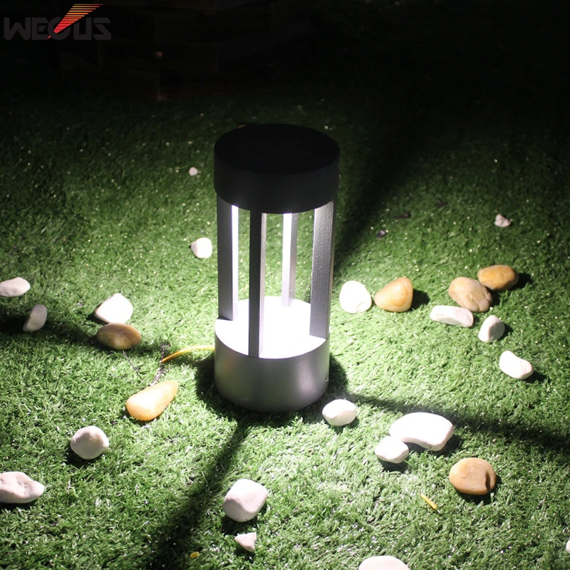 (WECUS) Outdoor waterproof wall pillar lamp, modern villa courtyard garden lawn lamp, LED door column lamp